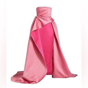 Carolina Herrera Two-Tone Dramatic Train Gown